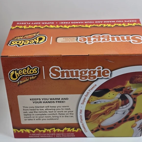 Cheetos Flamin' Hot Snuggie Blanket With Sleeves Nwt - Picture 4 of 5